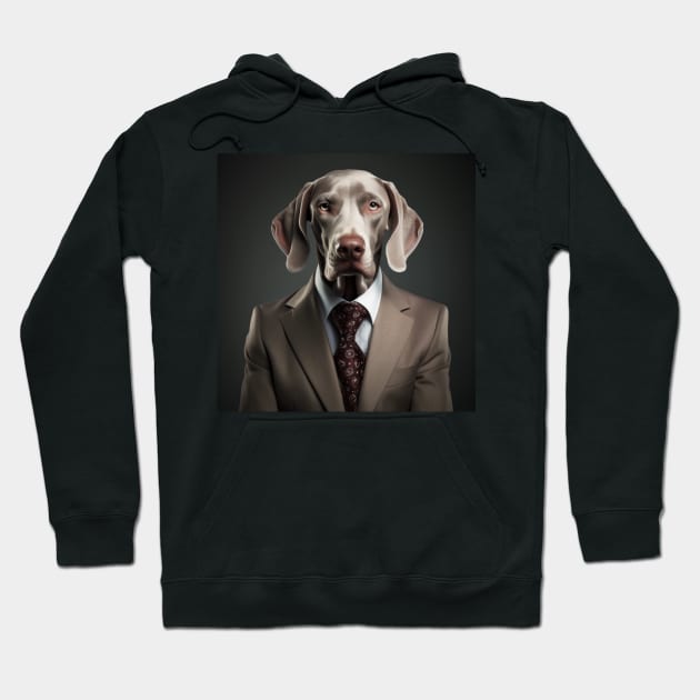 Weimaraner Dog in Suit Hoodie by Merchgard